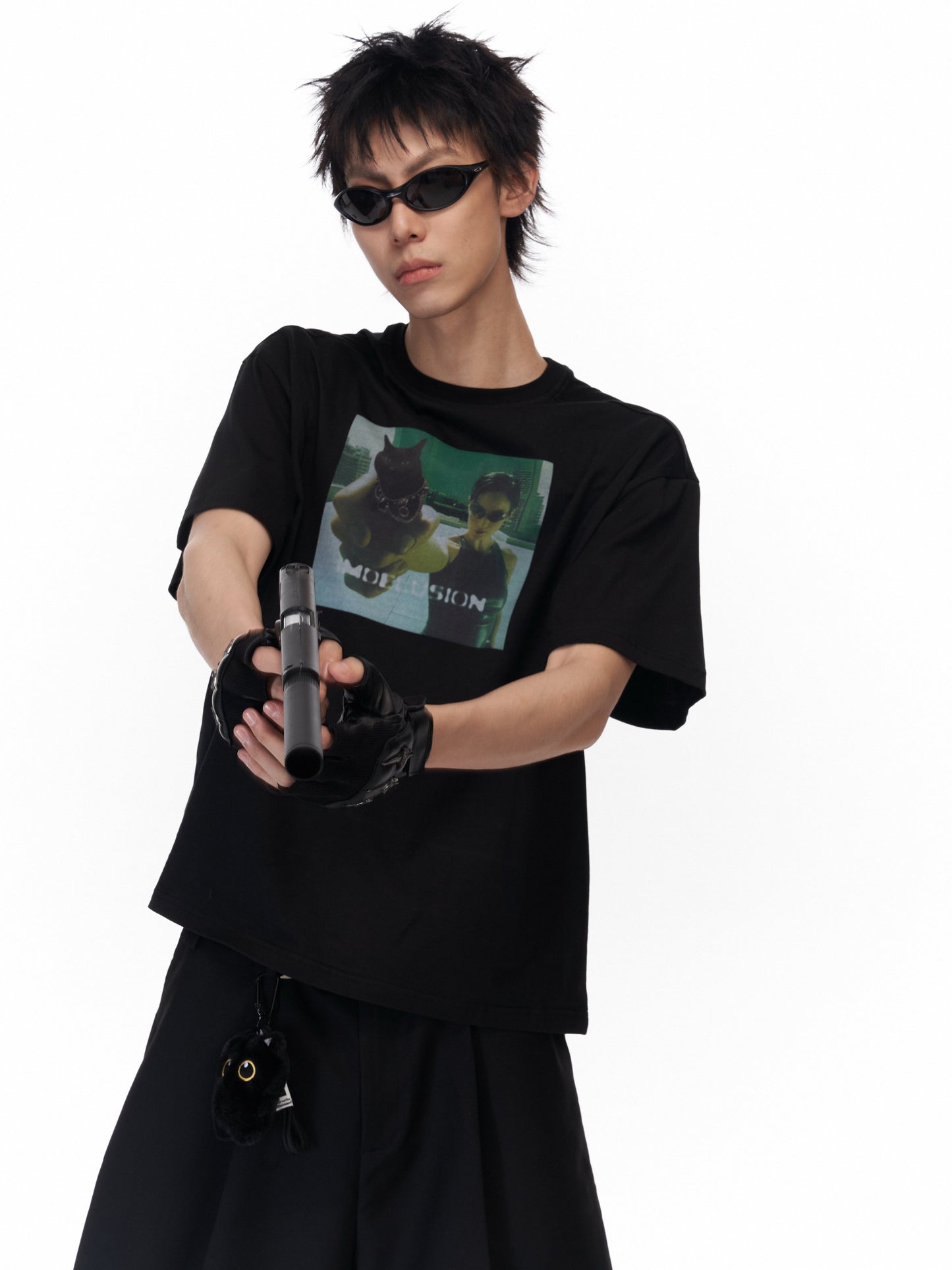 "Matrix Kitty“ ice-cool bootleg oversized tee