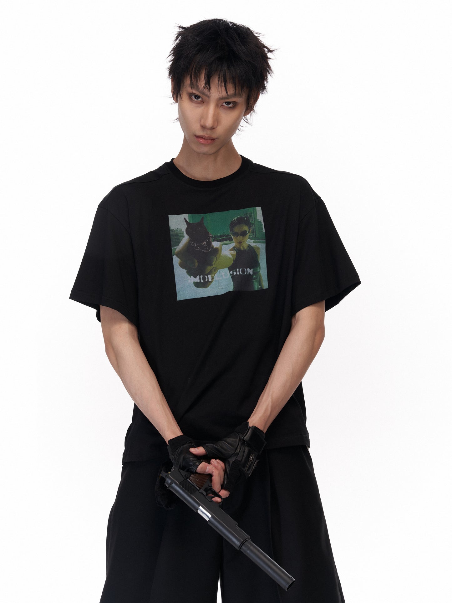 "Matrix Kitty“ ice-cool bootleg oversized tee