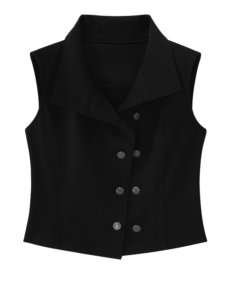Punk Regency Corset Vest – Embroidered Napoleon Collar