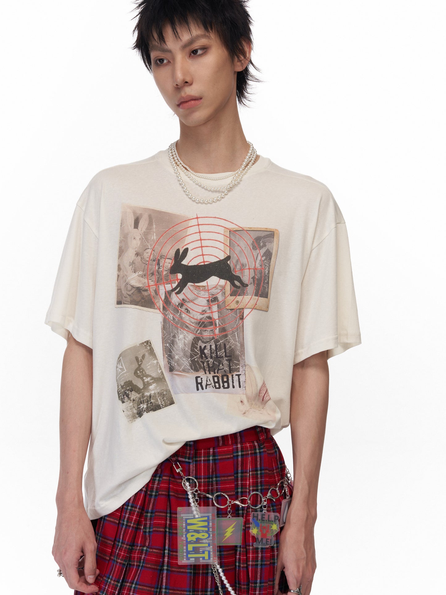 Kill the rabbit 160g vintage oversize white tee