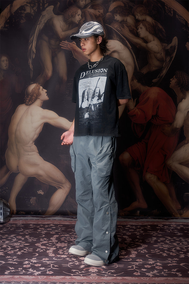 Crazy nun vintage washed black tee