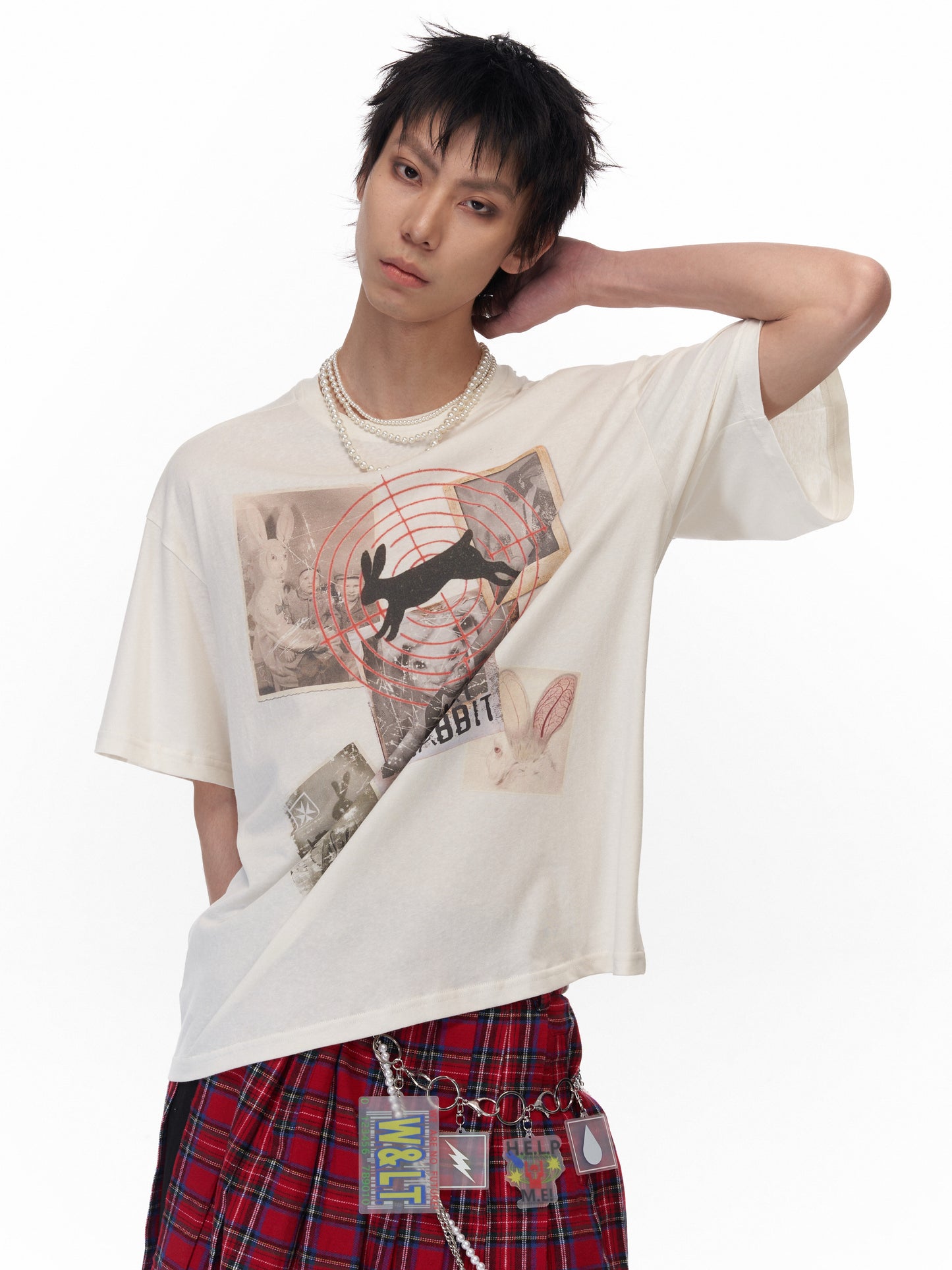 Kill the rabbit 160g vintage oversize white tee