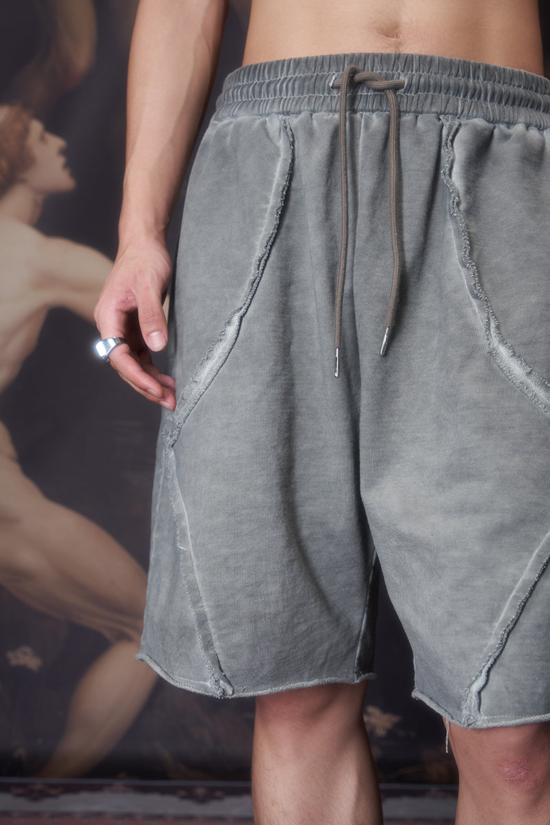Distressed vintage washed shorts