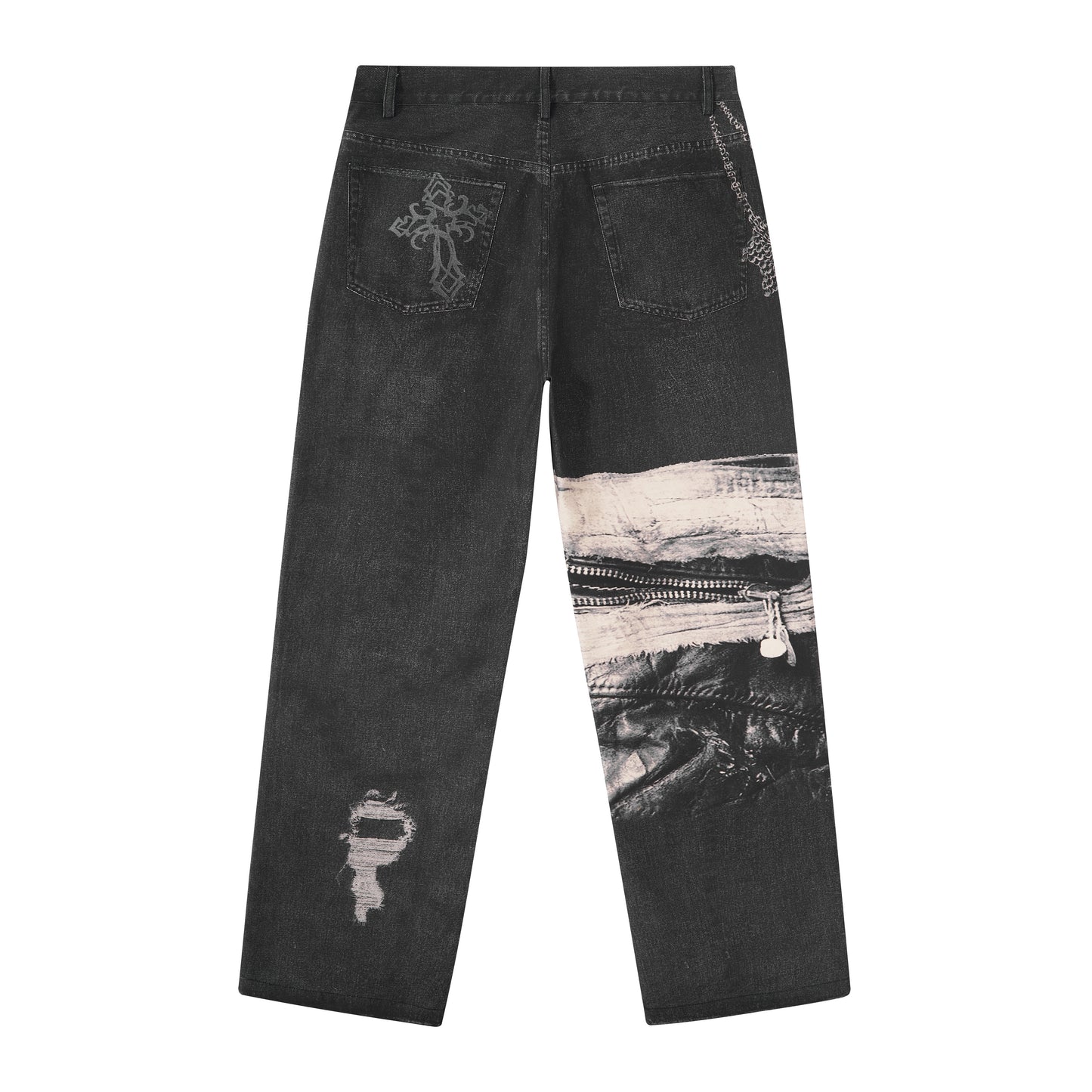 Digital denim punk printed 2021m signature cut jeans