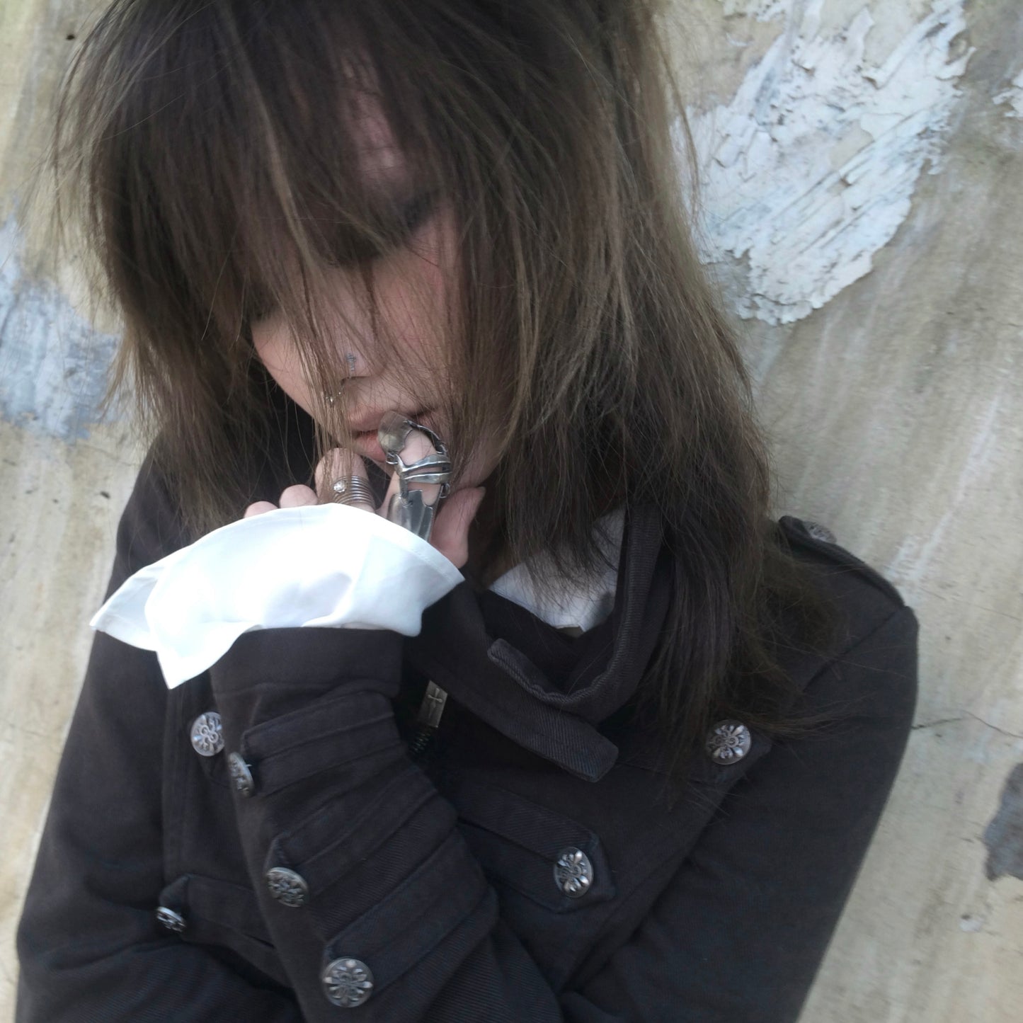 "Regency Punk" Stacked-Neck Utility Jacket
