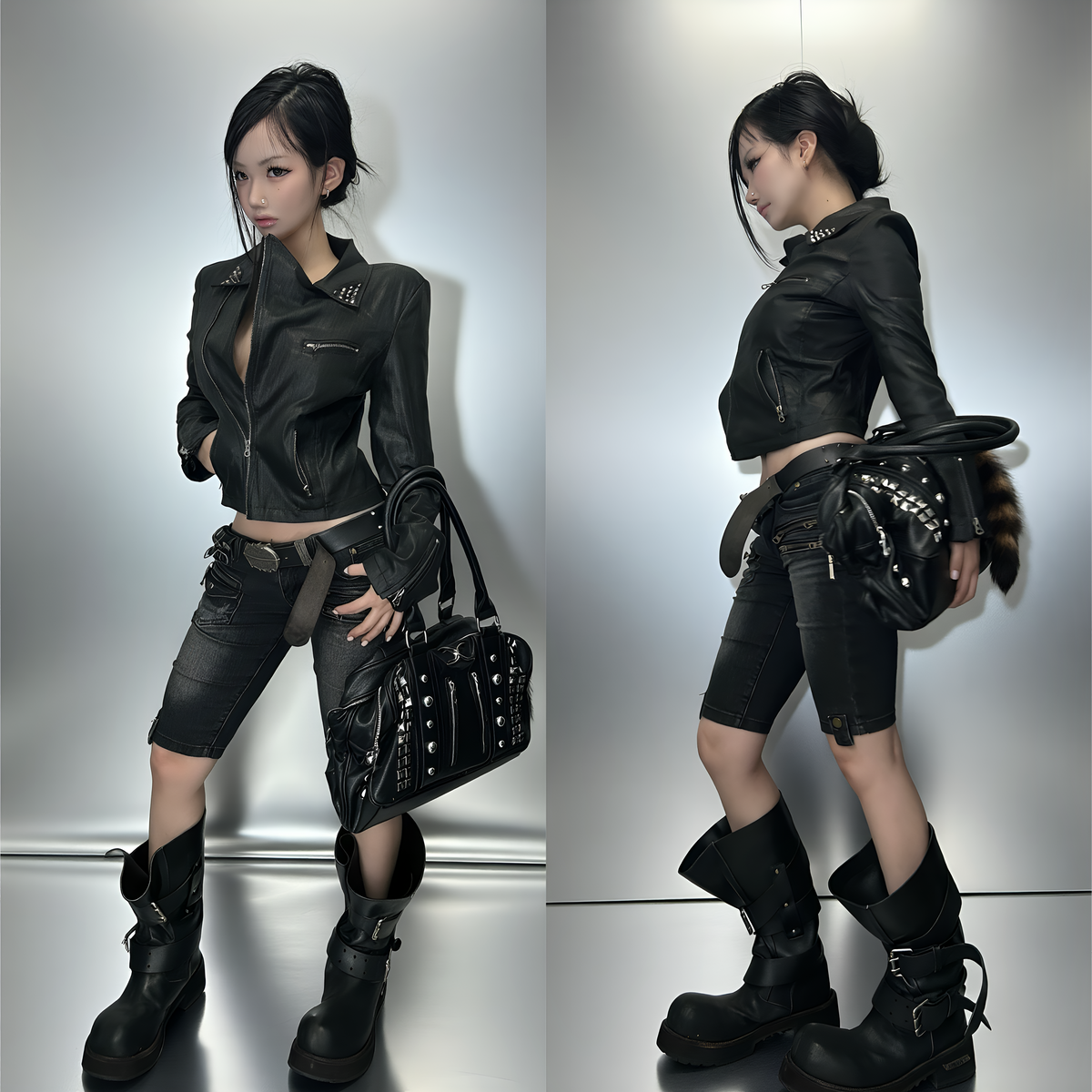Hand-Waxed Moto Jacket – Studded Lapel + Fitted Biker
