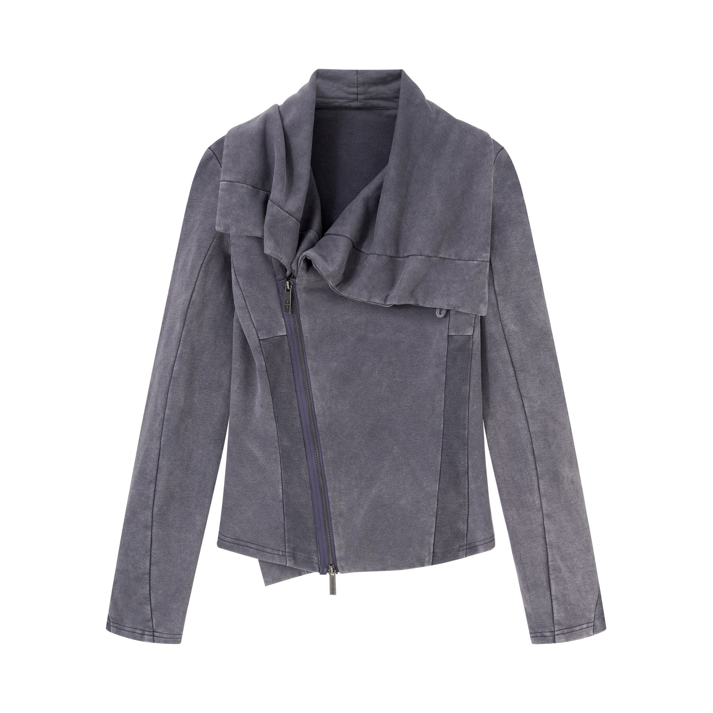 Deconstructed Zip-Up Hoodie – Washed Vintage + Convertible Collar