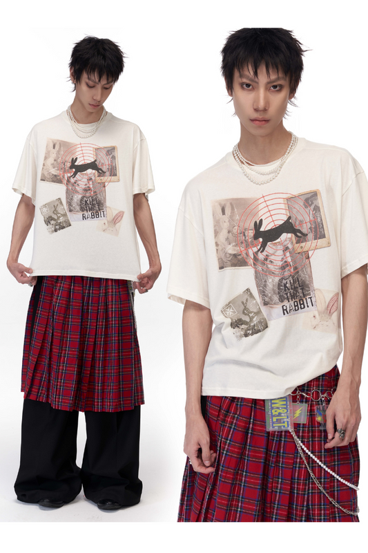 Kill the rabbit 160g vintage oversize white tee