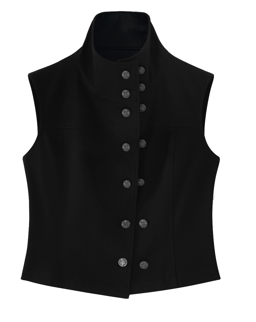 Punk Regency Corset Vest – Embroidered Napoleon Collar