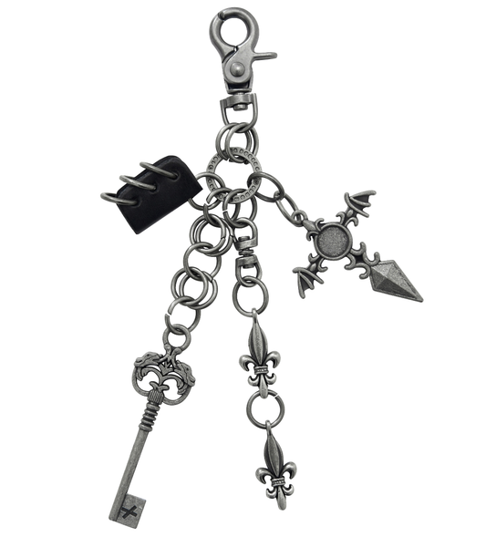 Avant-Garde Punk Cross Leather Pendant Bag Charm & Keychain