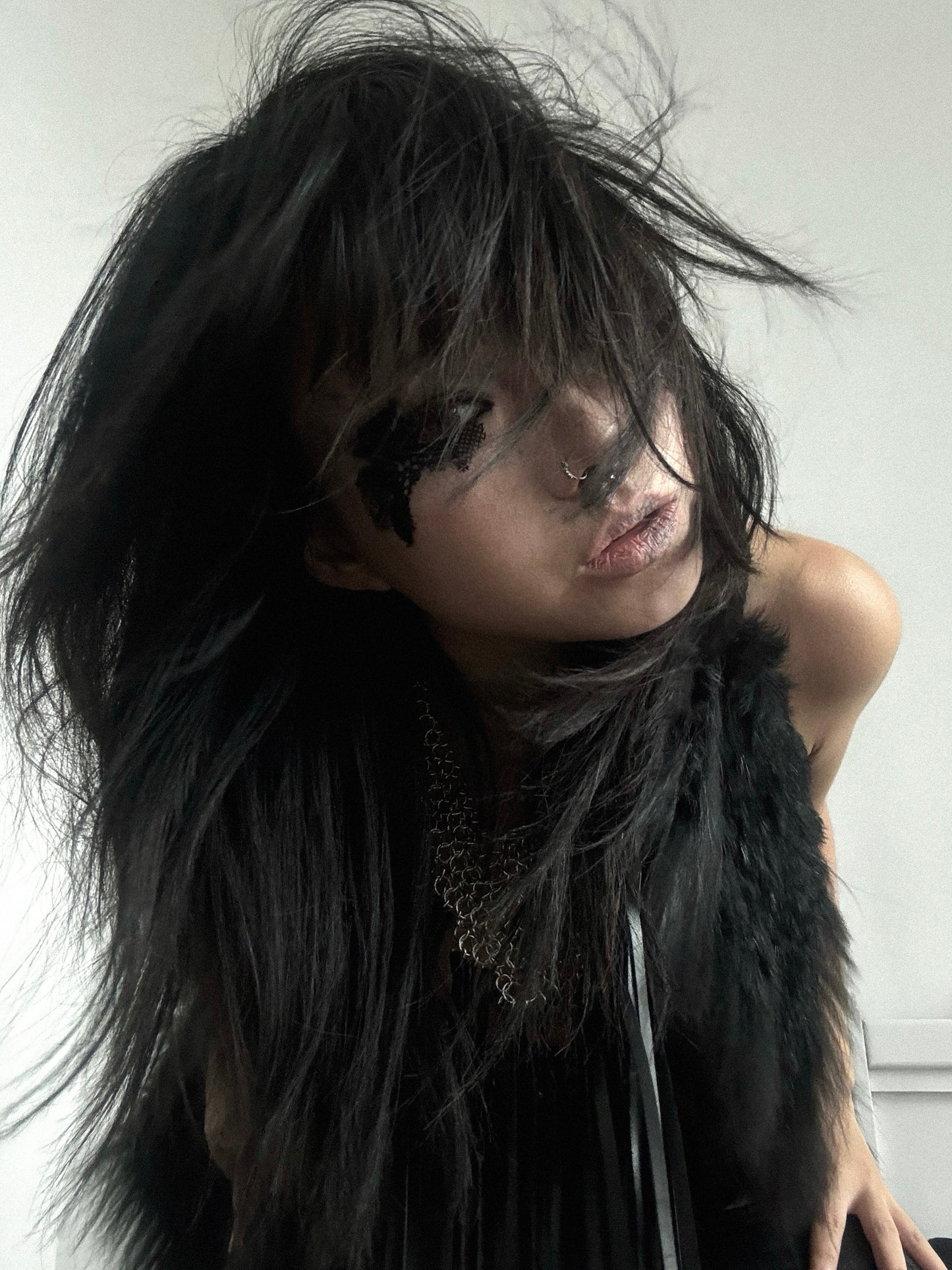 Avant-Garde Punk Gothic Fringe Leather Necklace