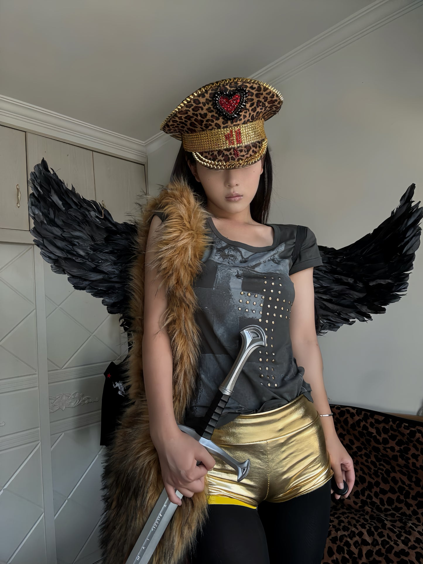 Studded Portrait Tee – Modal Punk Short Sleeve