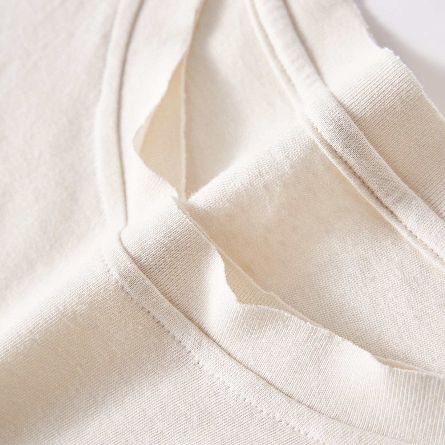 Retro double-collar punk kid 160g white tee