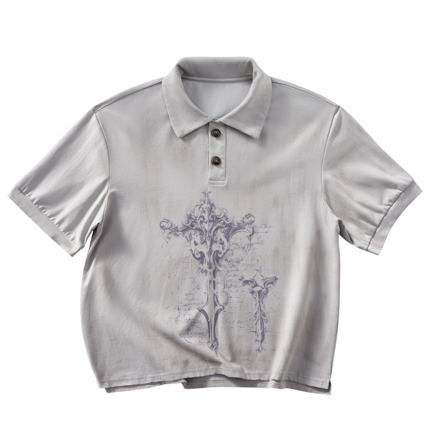 Solona cool-touch distressed cross punk polo tee