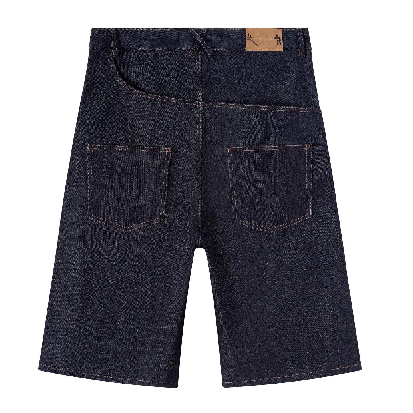 "Raw Edge" Indigo denim cargo shorts