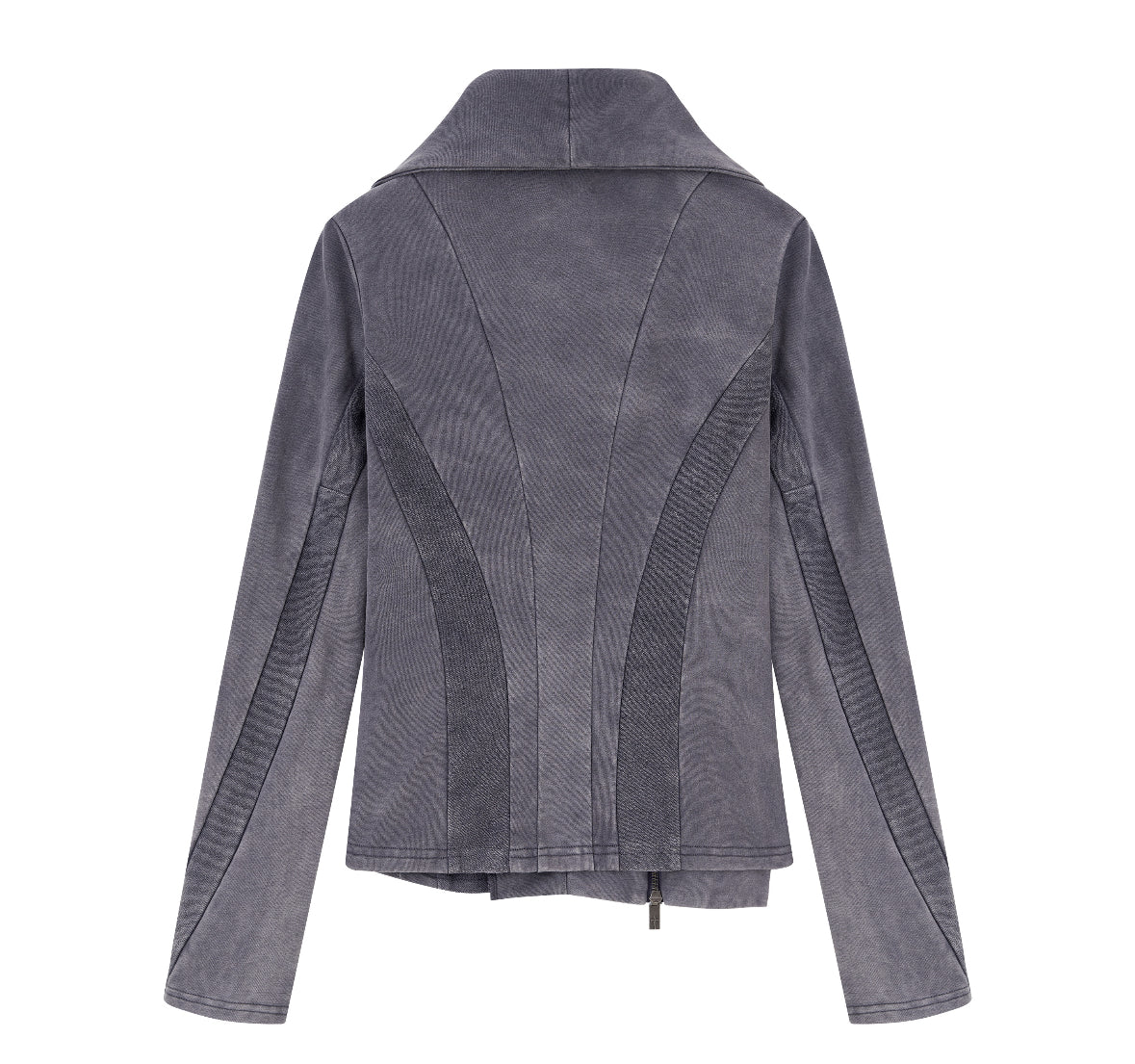 Deconstructed Zip-Up Hoodie – Washed Vintage + Convertible Collar