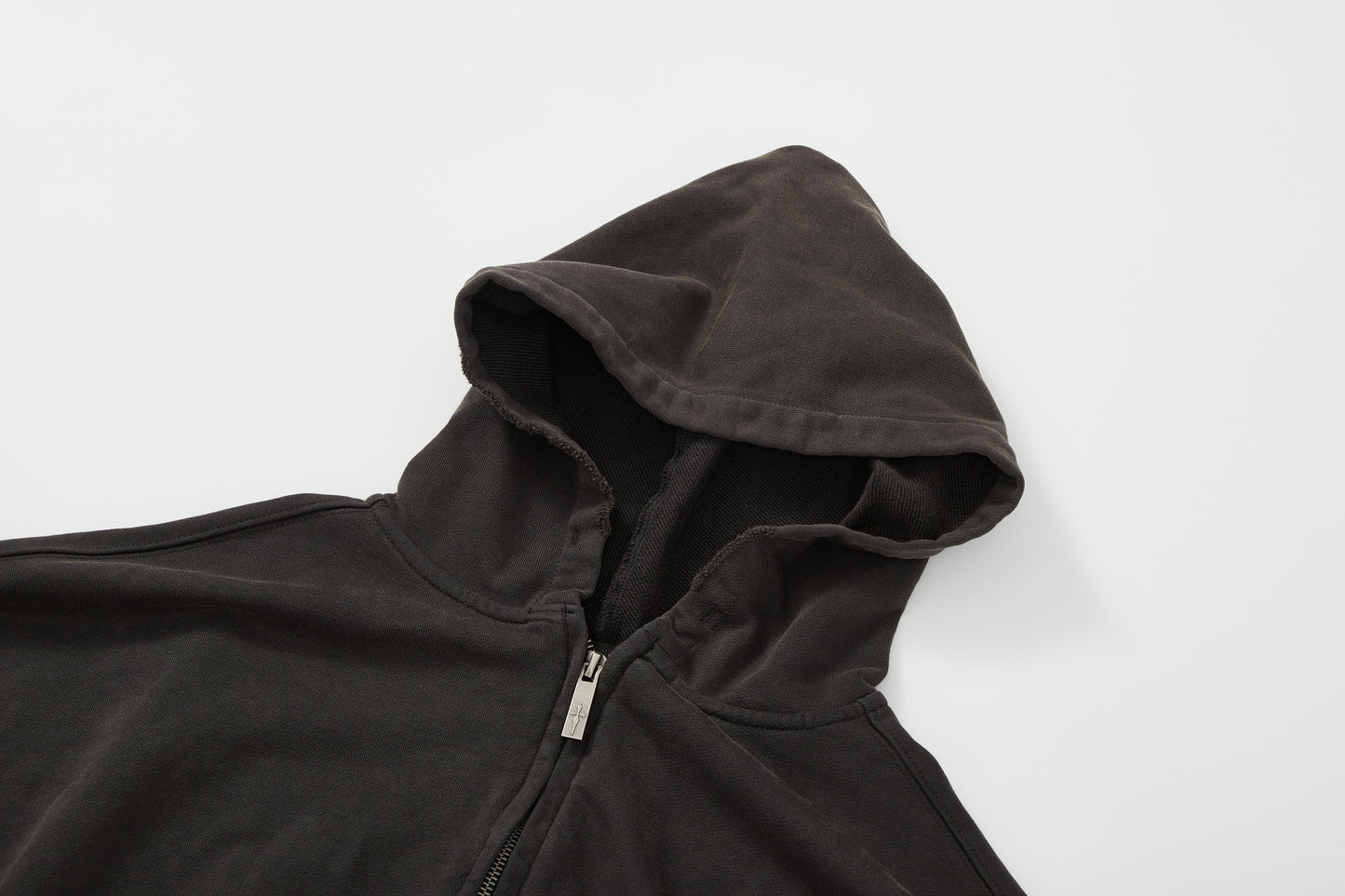Destroyed vintage washed  boxy zip-up hoodie & baggy pants