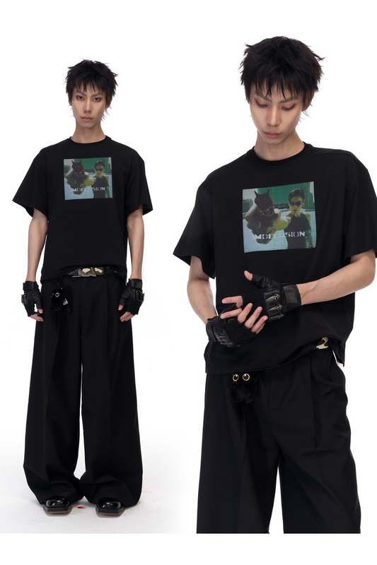 "Matrix Kitty“ ice-cool bootleg oversized tee